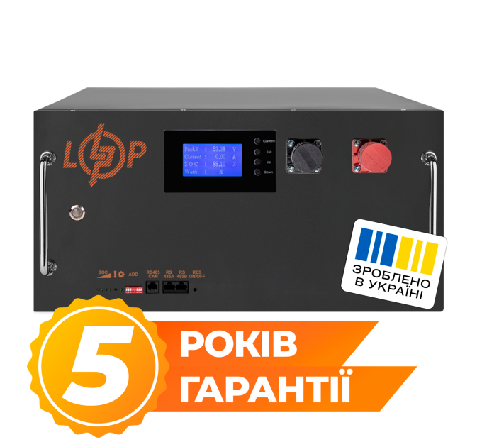 Акумулятор LP LiFePO4 51,2V - 230 Ah (11776Wh) (BMS SP 200A/100А) RM RS485/CAN LCD BL