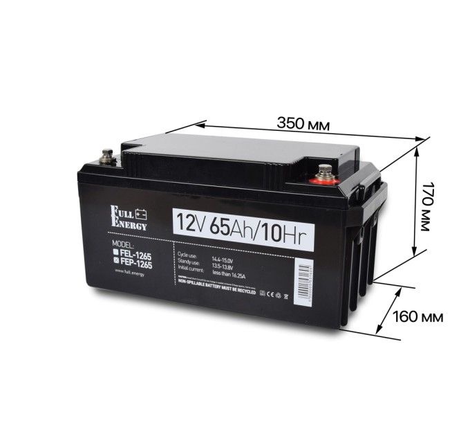 Акумулятор 12В 65А·год для ДБЖ Full Energy FEP-1265
