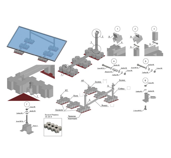 Автономна система безперебійного живлення потужністю 5 кВт з LiFePO4 АКБ, сонячними панелями та монтажним набором (баластна система)
