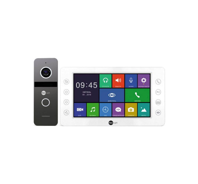 Комплект відеодомофона Neolight KAPPA HD / Solo FHD Graphite: відеодомофон 7" зі вбудованим БКЗ і 2 Мп відеопанель