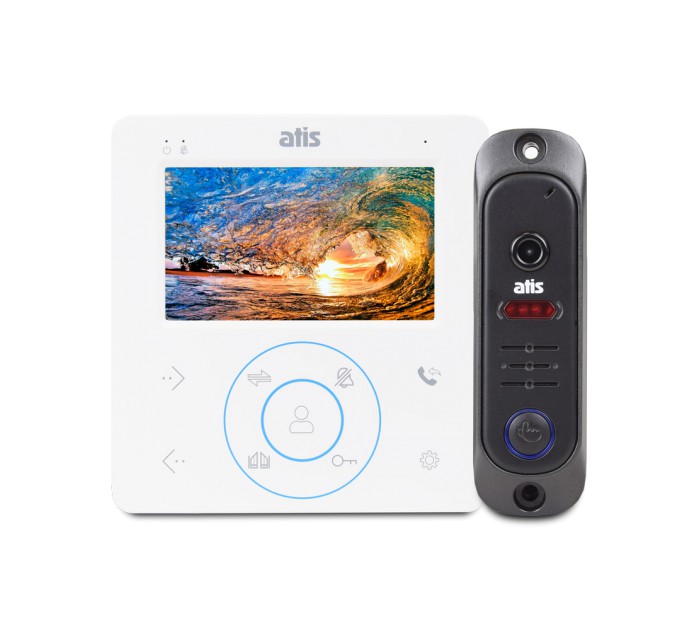 Комплект «ATIS Будинок» – відеодомофон 4" з відеопанеллю для доступу до приміщення за допомогою електромеханічного замка