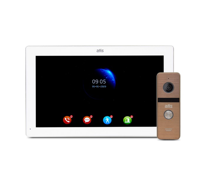 Комплект відеодомофона ATIS AD-1070FHD White + AT-400HD Gold