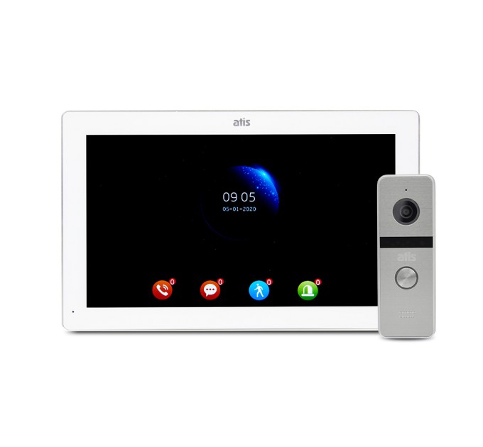 Комплект відеодомофона ATIS AD-1070FHD/T White з підтримкою Tuya Smart + AT-400HD Silver
