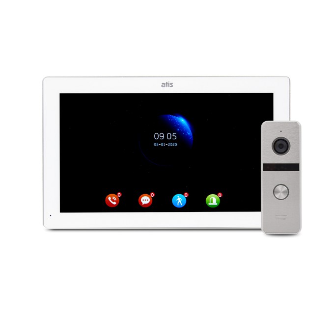 Комплект відеодомофона ATIS AD-1070FHD/T White з підтримкою Tuya Smart + AT-400FHD Silver