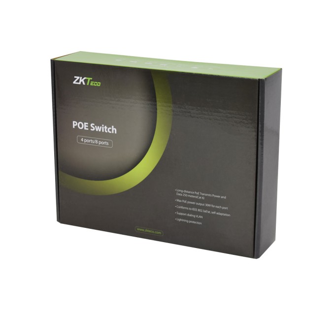 PoE-комутатор ZKTeco ZK-PoE82N-120W з 8 портами PoE