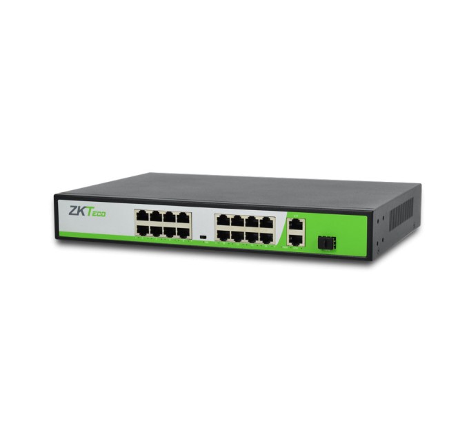 PoE-комутатор ZKTeco ZK-PoE1621N-200W з 16 портами PoE
