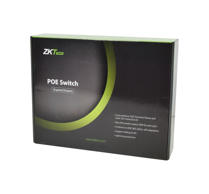 PoE-комутатор ZKTeco ZK-PoE1621N-200W з 16 портами PoE