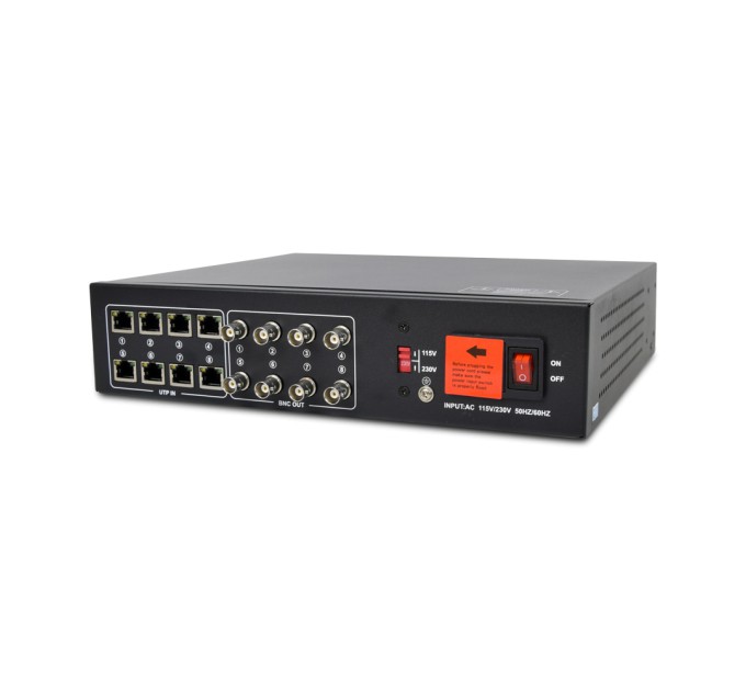 Активний 8-канальний приймач ATIS AL-1208 UHD відеосигналу і живлення через UTP