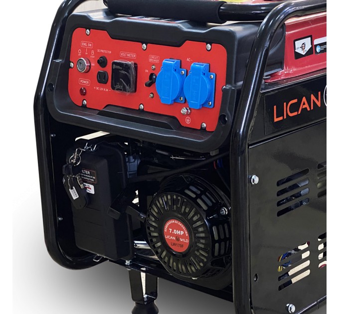 Бензиновий генератор LICAN WILD LC7500G максимальна потужність 3 кВт