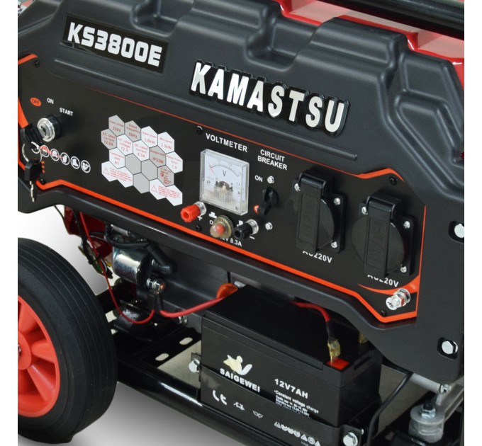 Бензиновий генератор Kamastsu KS3800E максимальна потужність 3.3 кВт