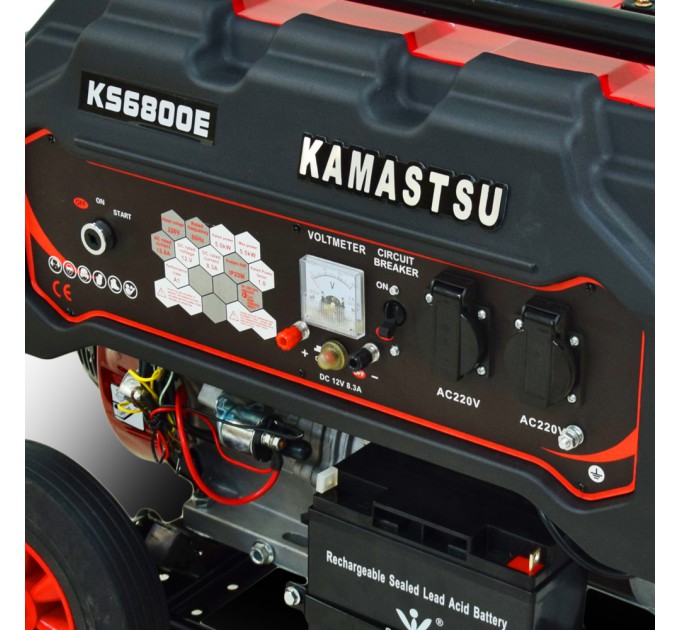 Бензиновий генератор Kamastsu KS6800E максимальна потужність 5.5 кВт