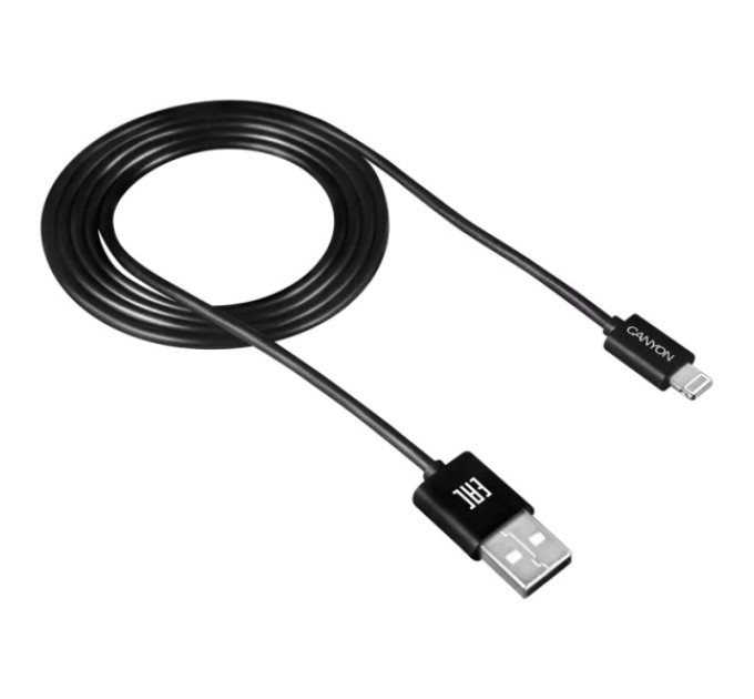 Кабель Canyon CFI1B black (Lightning - USB-A) 1м купити.