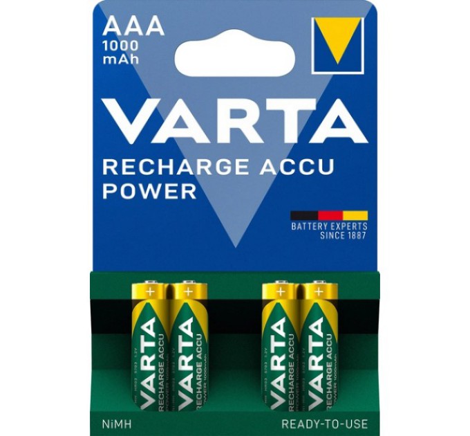 Акумулятор AAA VARTA RECHARGEABLE ACCU 1000mAh купити.