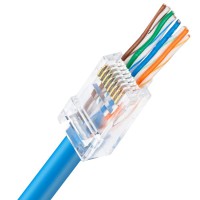 Конектор UTP RJ45 кат. 5e со сквозными отверстиями 100 шт