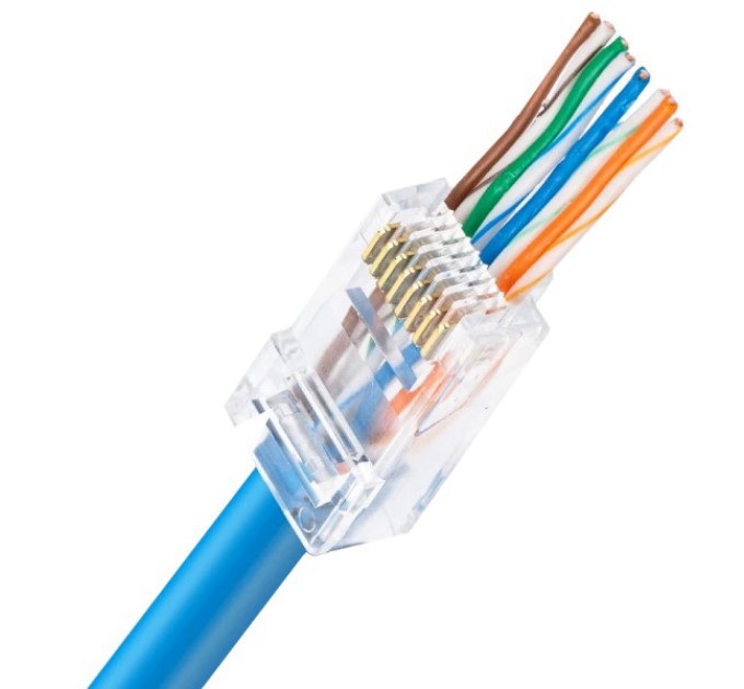 Конектор UTP RJ45 кат. 5e со сквозными отверстиями 100 шт купити.