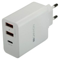 Мережевий зарядний пристрiй Canyon H-08 white (QC/PD 30W)