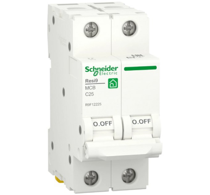 Автоматичний вимикач Schneider Electric RESI9 25 А, 2P, кривая С, 6кА купити.