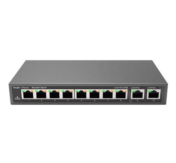 Комутатор 8 портів некерований Ruijie Reyee RG-ES110D-P PoE купити.