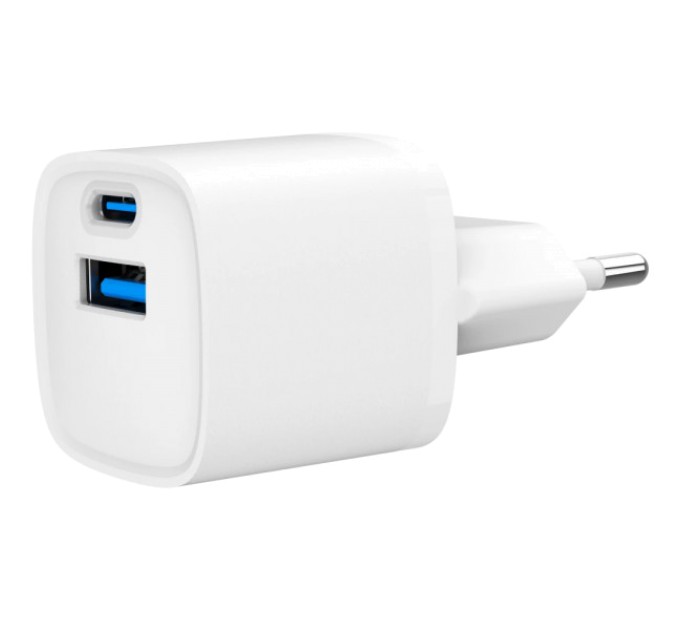 Мережевий зарядний пристрій Gembird TA-UC-PDQC20-W-01 (USB Type A + USB Type C) купити.