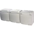 Розетка 3-на з з/к Schuko RHE-3s (біла/біла кришка, IP54) Hermetics ETI 4668023 купити.
