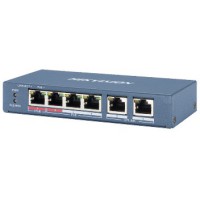 4-портовий некерований POE комутатор Hikvision Hikvision DS-3E0106HP-E