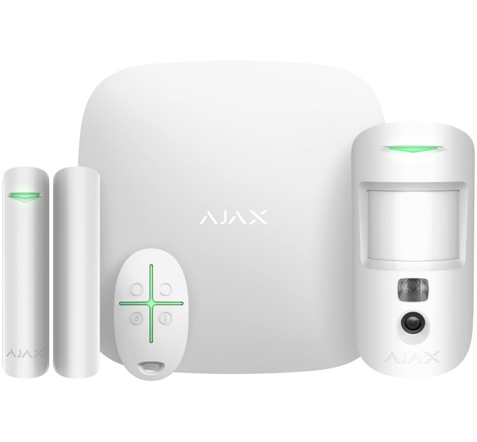 Комплект охоронної сигналізації Ajax StarterKit Cam Plus (белый)