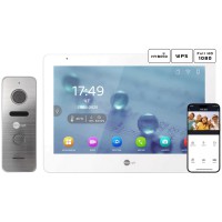Комплект відеодомофону Neolight MEZZO Hybrid + PRIME FHD Silver с уголком