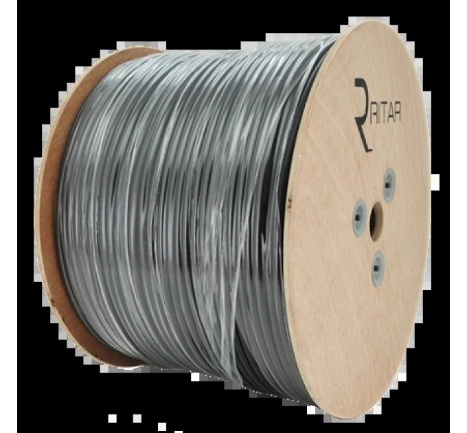 Кабель коаксіальний з живленням 305 м RITAR B305-RG59CU + 2x0.5mm CU, 0,81 мм.CU, 64x0.12m CCA купити.