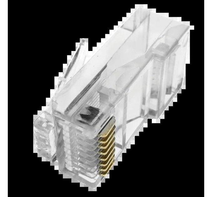 Конектор (100 шт/уп.) Merlion RJ-45 8P8C UTP Cat-5 Q100 Brown купити.