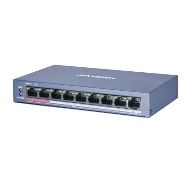 Комутатор 8 портів некерований Hikvision DS-3E0109P-E/M(B) POE купити.