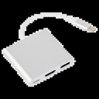 Адаптер-перехідник Cablexpert A-CM-HDMIF-02-SV USB-C на HDMI/USB 3.0/USB-C