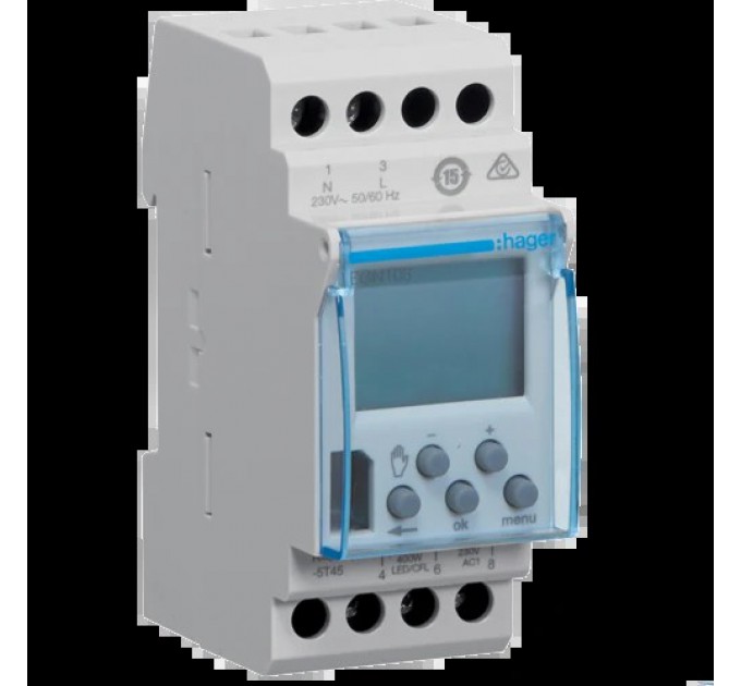 Таймер цифровий тижневий, 1-канал+Bluetooth, запас ходу 5 років Hager EGN103 купити.