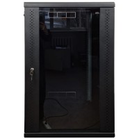 Шафа EServer 18U 600х500х907 стекло, черная