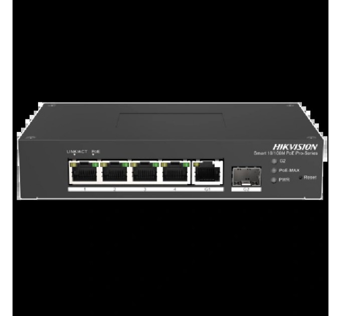 Комутатор 4 порти керований Hikvision DS-3T1306P-SI/HS PoE купити.