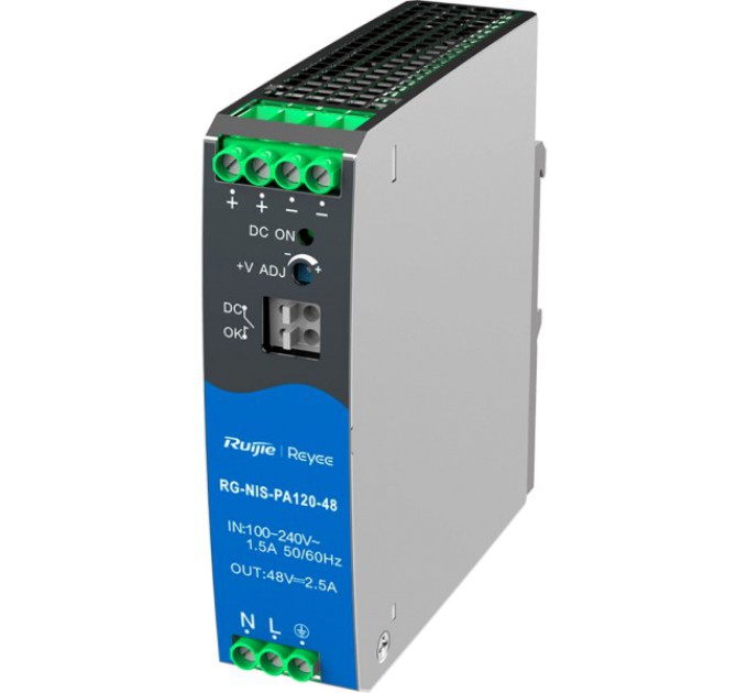 Джерело живлення AC/DC 120 Вт на DIN-рейку Ruijie RG-NIS-PA120-48 купити.