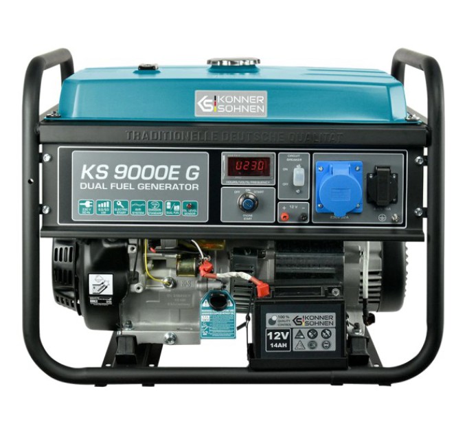 Генератор газо-бензиновий 230В 6.5кВт електростартер Konner&Sohnen KS 9000E G
