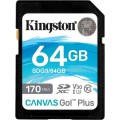 Карта пам'яті Kingston SDXC Canvas Go Plus 170R C10 UHS-I U3 V30 64Гб купити.