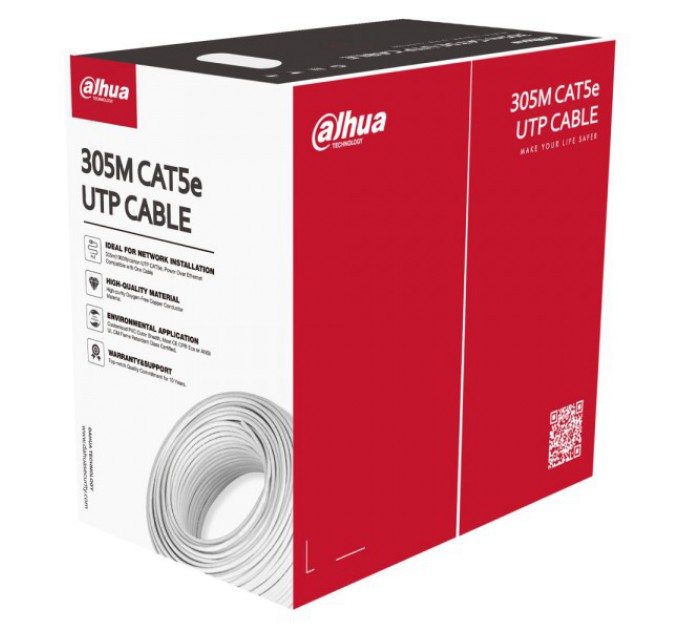 кабель внутрішній UTP CAT5e 305 м (0.5 мм) Dahua DH-PFM920I-5EU-U