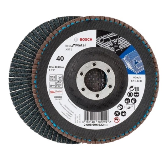 Пелюстковий шліфкруг Bosch X571 125 мм K40 (2608606922) купити.