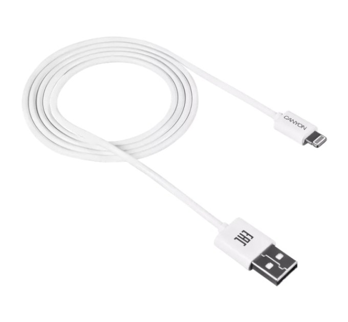 Кабель Canyon Canyon CFI1W white (Lightning - USB-A) 1м