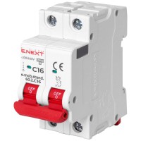 Модульний автоматичний вимикач Enext e.mcb.stand.60.2.C16, 2р, 16А, C, 6кА