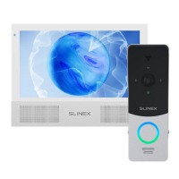 Комплект відеодомофон Slinex Sonik 7 AI white + панель вызова ML-20HD silver/ black