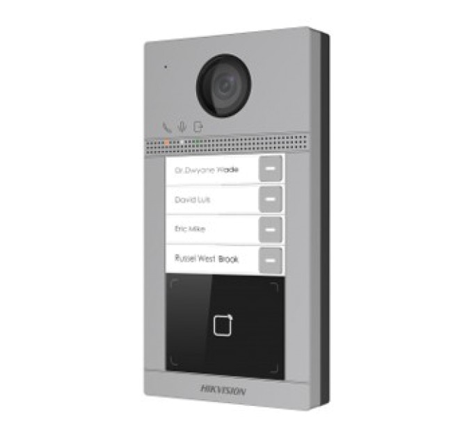 2 Мп IP виклична панель на 4 абонента c ІК підсвічуванням і Wi-Fi DS-KV8413-WME1 купити.