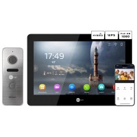 Комплект відеодомофону Neolight MEZZO Hybrid Black + PRIME FHD Silver с уголком