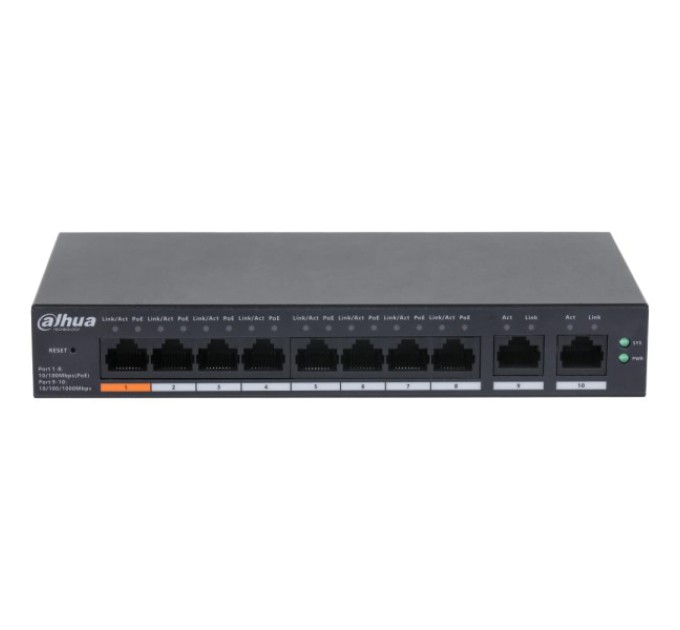 Комутатор 8 портів керований Dahua DH-CS4010-8ET-60 PoE купити.