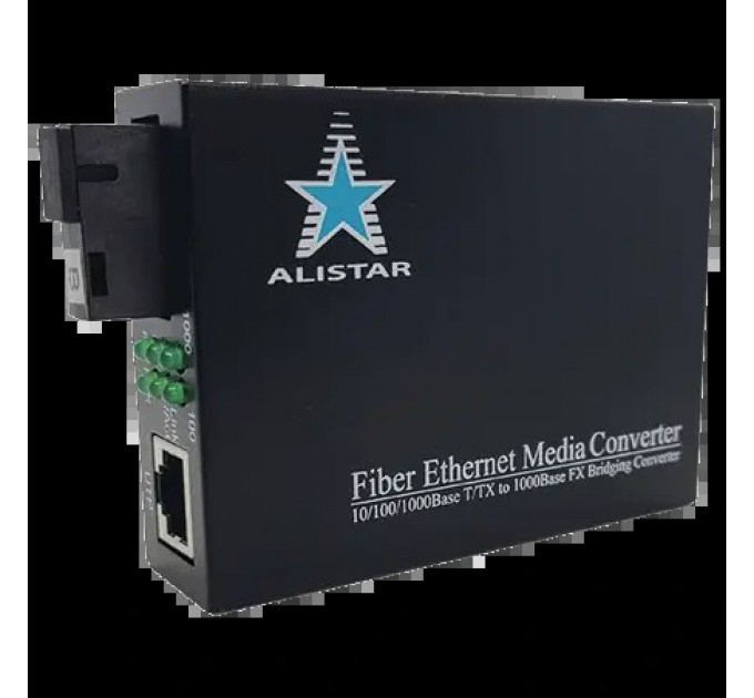 Медіаконвертор ALISTAR X5G 1G 10/100/1000BASE-T RJ-45 - 1000BASE-LX 1SM WDM SC 20KM TX1550/RX1310nm