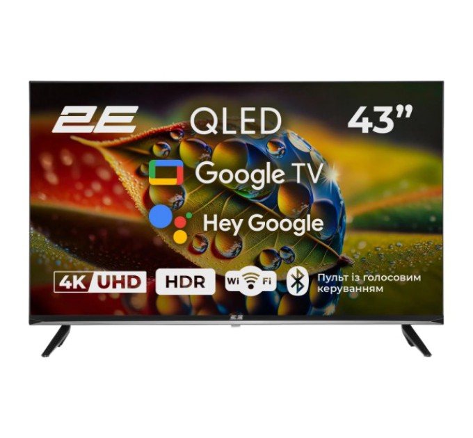Телевізор 2E 43A77Q 43” дюйма 3840x2160 QLED Google TV купити.