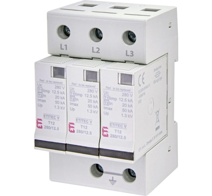 Обмежувач перенапруги ETI TEC V T12 280/12,5 (3+0) купити.