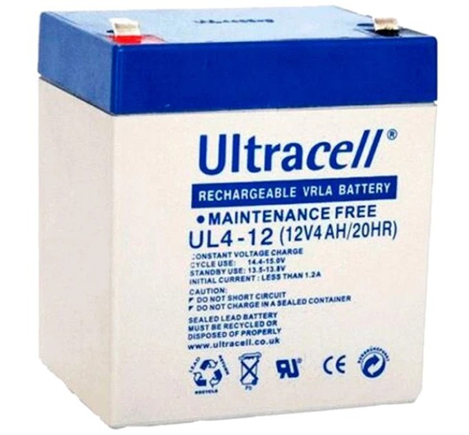 Акумуляторна батарея Ultracell UL4-12 AGM 12В 4 А•ч купити.