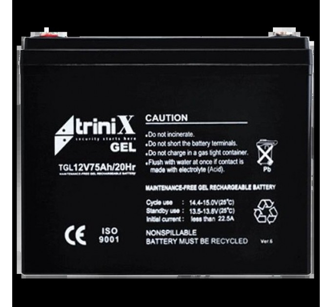 Акумулятор гелевий 12В 75А•год Trinix Trinix TGL12V75Ah/20Hr